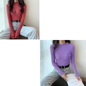 KIT 2 Blusas Canelada Gola Alta