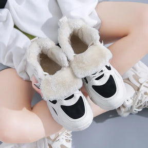 Bota com Plataforma Feminina Forro de Algodão Para Inverno