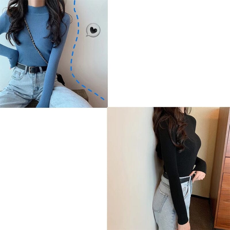 KIT 2 Blusas Canelada Gola Alta