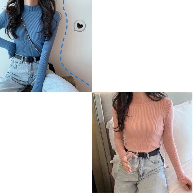 KIT 2 Blusas Canelada Gola Alta