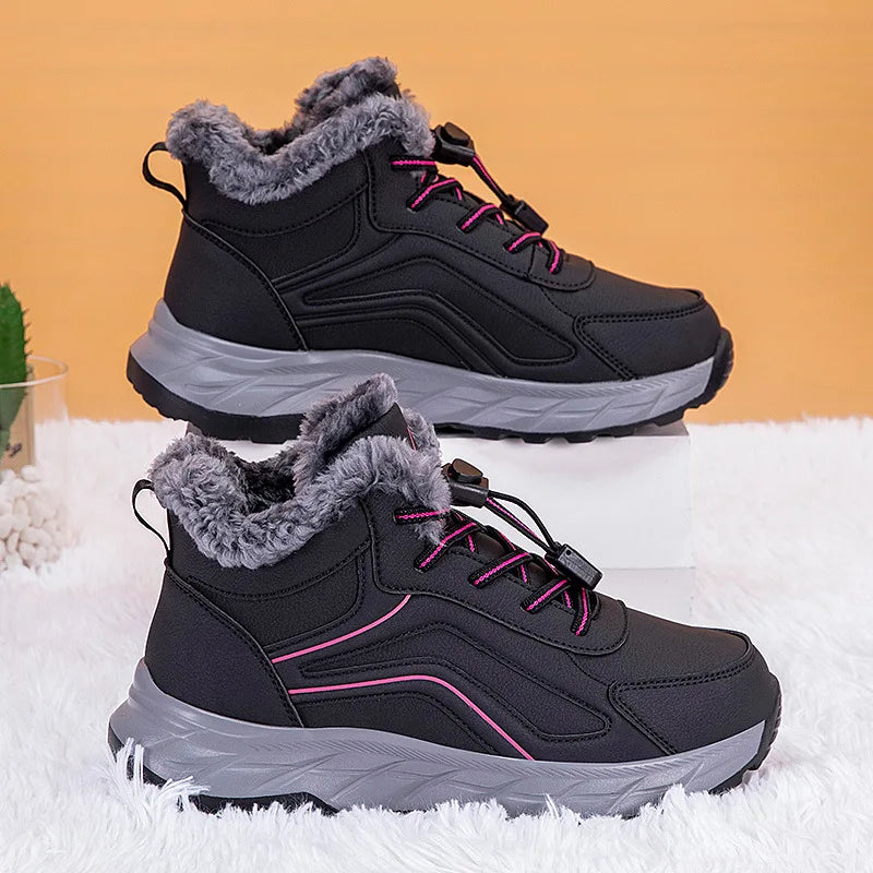 Bota Feminina de Inverno com Forro de Algodão Caminhada