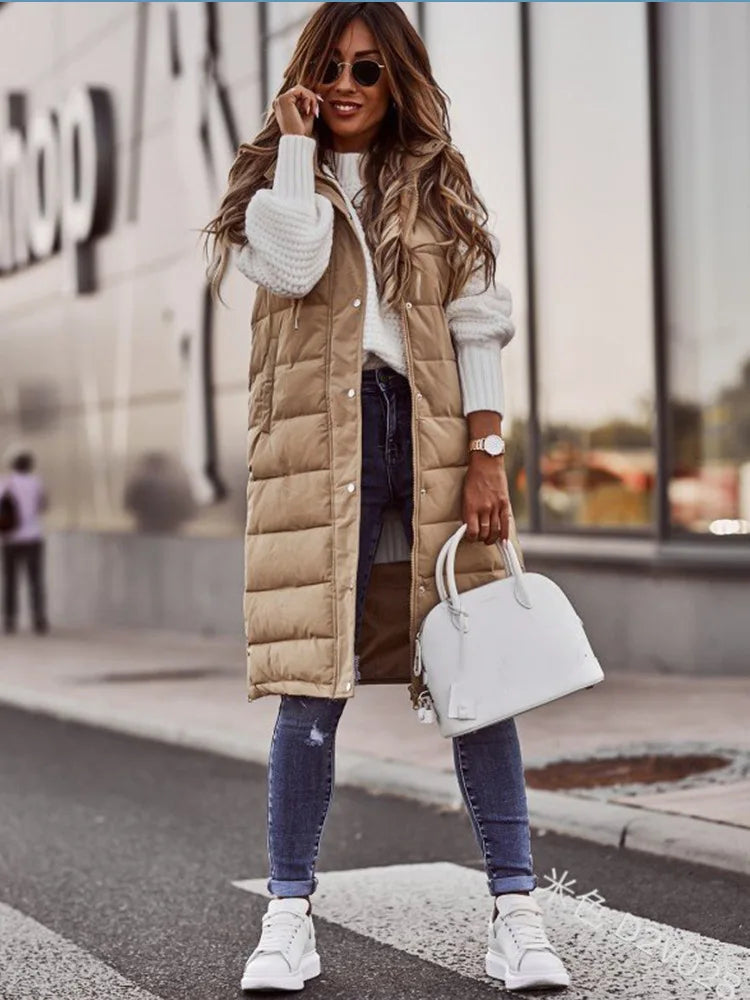 Colete Feminino Puffer Longo Feline