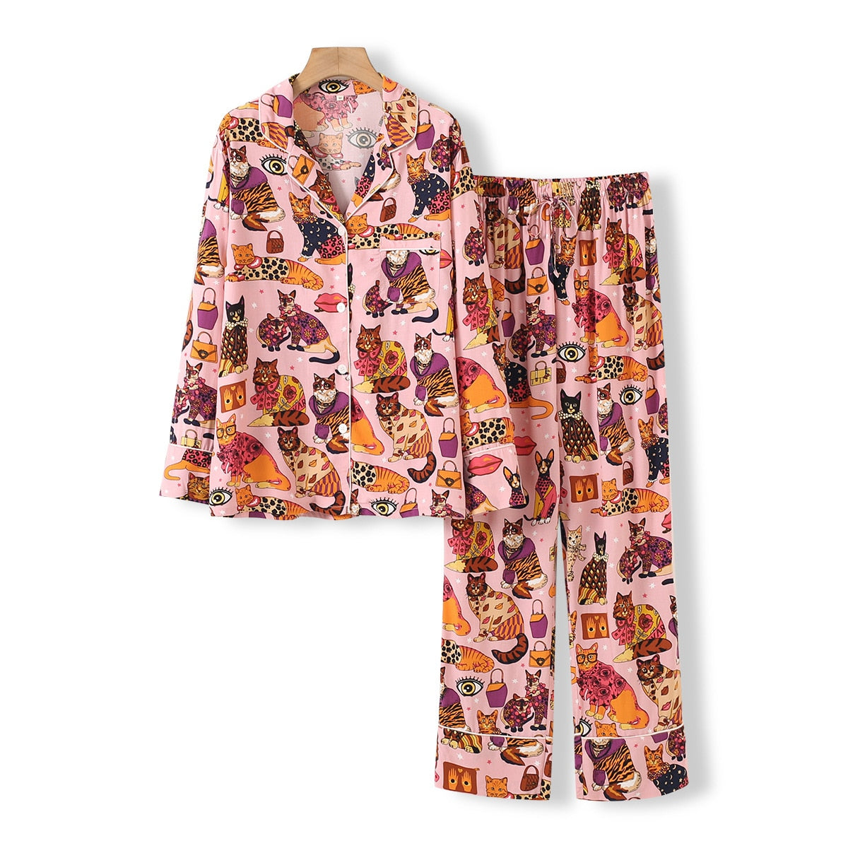 Pijama Feminino Americano Longo - Cats