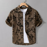 Camisa Masculina Estampa de Folhagens