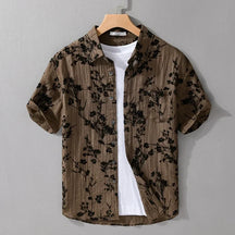 Camisa Masculina Estampa de Folhagens
