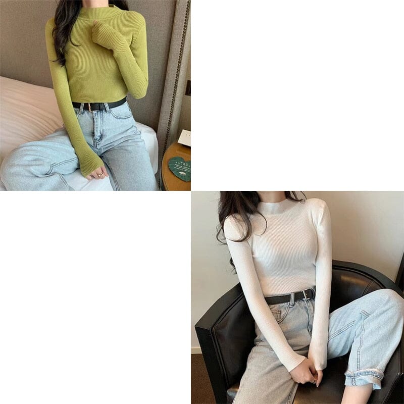 KIT 2 Blusas Canelada Gola Alta