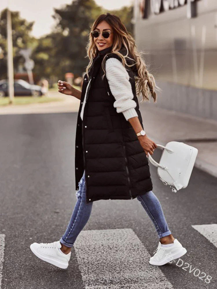Colete Feminino Puffer Longo Feline