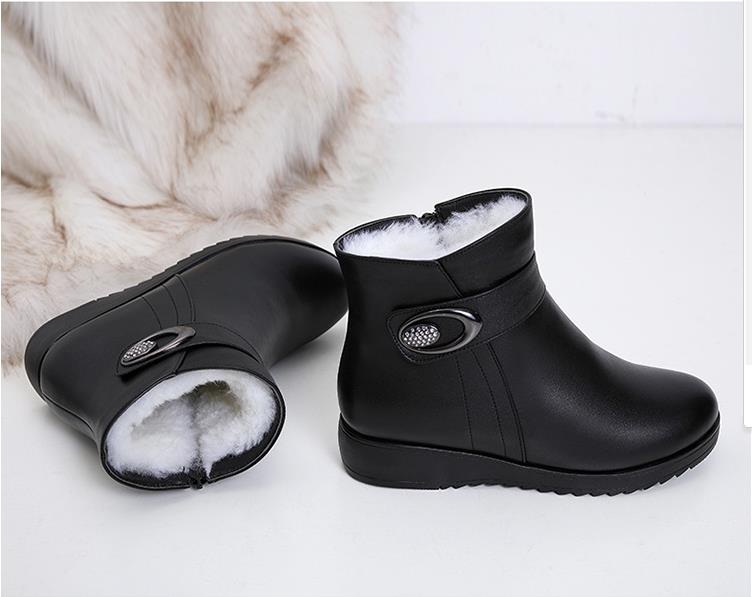 Bota Couro Pelúcida Inverno - Anabela