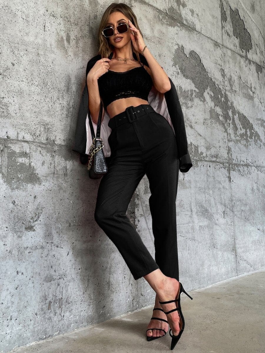 Calça Elegante Com Cinto