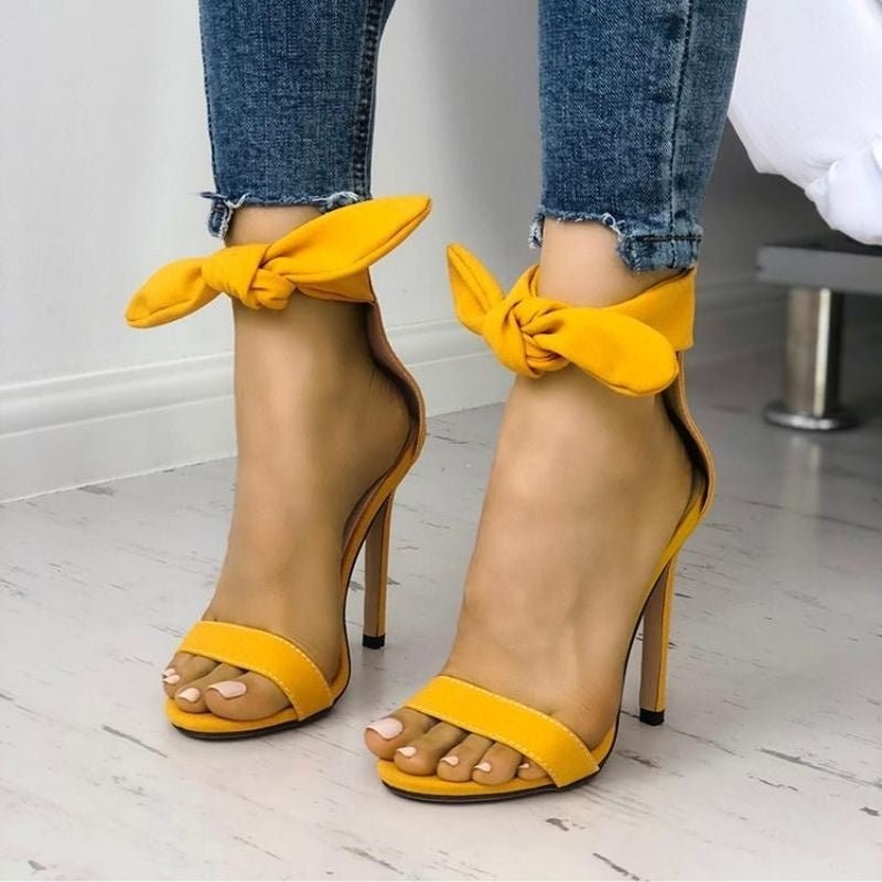 Sandália Salto Camurça Lace Up