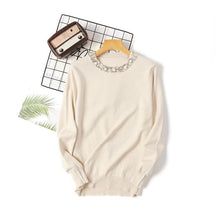 Suéter Feminino Gola Pérolas